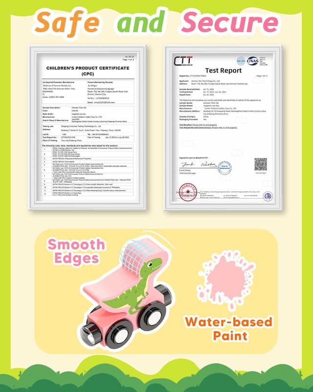 Detalle de 11-Piece Magnetic Dinosaur Train Set (Montessori Wooden Learning Toys) for Ages 1–3