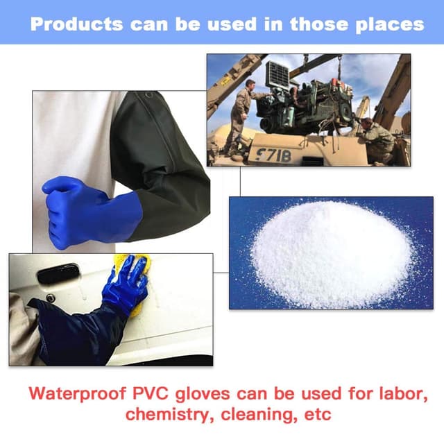 Detalle de Haiou Long Rubber Gloves (Elbow Length) for Heavy Duty Chemical, Oil & Alkaline Protection