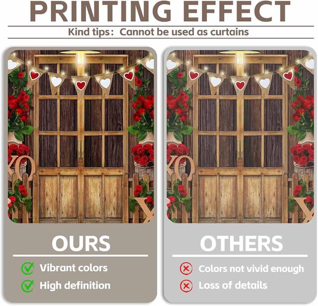 Detalle 2 de Luminora Fabric 8x6ft Rustic Wooden Valentine’s Day Photography Backdrop