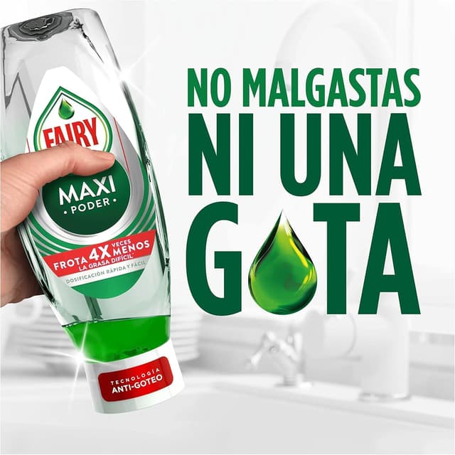Detalle 2 de Fairy Maxi Poder Lavavajillas Líquido, 3.6 L - Antigrasa