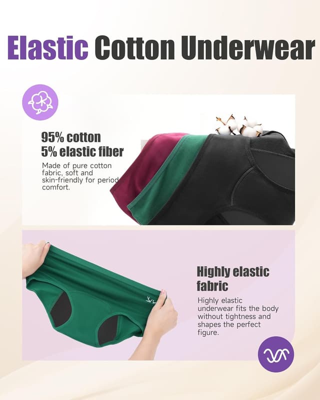 Thumbnail 4 de TANSTC Mutande Mestruali Cotone 3 Pack 4 strati