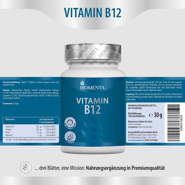 Thumbnail 2 de BIOMENTA Vitamin B12 Komplex đ