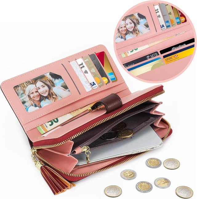 Detalle 2 de Pomelo Best RFID Women’s Wallet with 12 Card Slots, Coin Pocket and Zipped Compartments