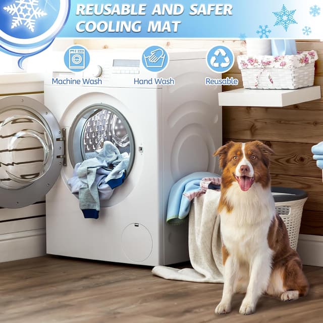 Detalle de Baodan Kühlmatte für Hunde, 75x55 cm – waschbare Selbstkühlung für heiße Sommertage
