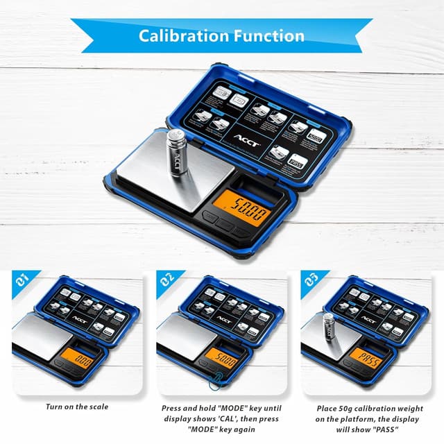 Thumbnail 6 de ACCT Präzisions-Taschenwaage (200 g x 0,01 g) für Schmuck & Pulver mit LCD-Display und Umrechnung per Klick