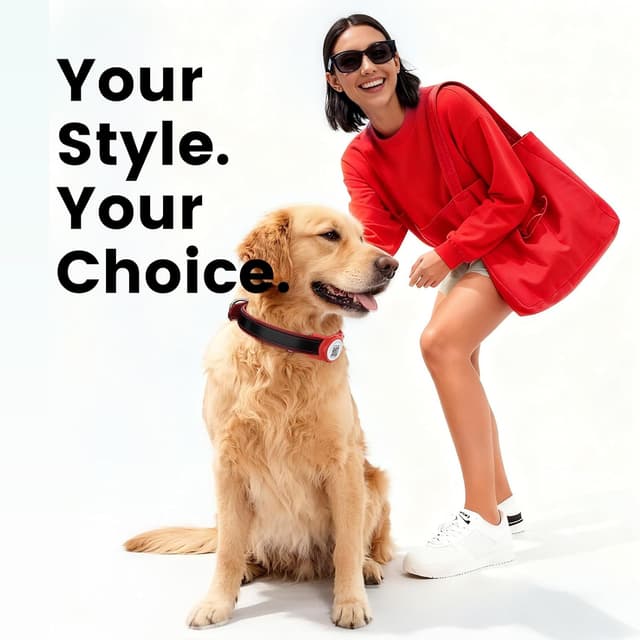 Detalle 2 de PawView Leather Padded Dog Collar M (35.5–51 cm)