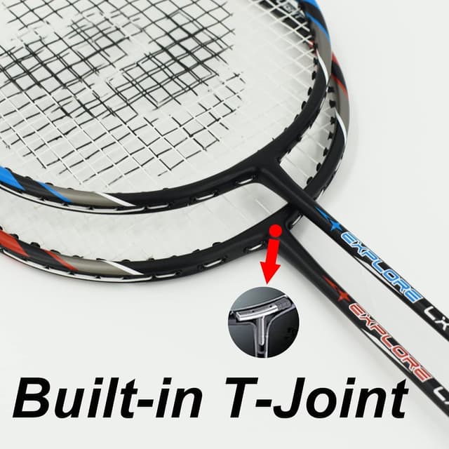 Detalle de Senston 2 Pieces Badminton Set (lightweight 100% graphite shaft) with bag, 2 shuttles and 2 overgrips