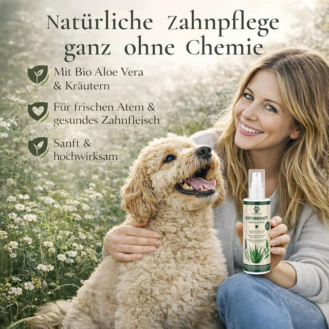 Detalle de TESTNOTE SEHR GUT Dentalspray für Hunde & Katzen mit BIO Aloe Vera (200 ml) – Zahnspray gegen Mundgeruch & Zahnstein