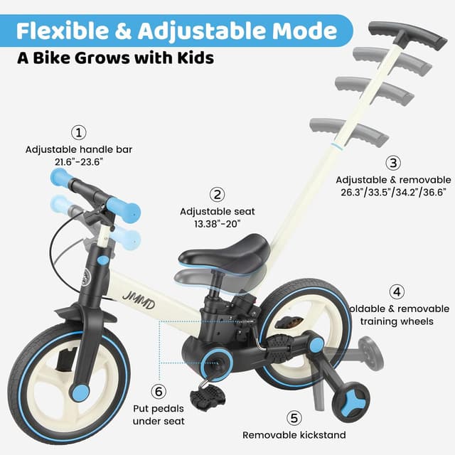 Detalle 2 de JMMD 6-in-1 Toddler Bike 12"