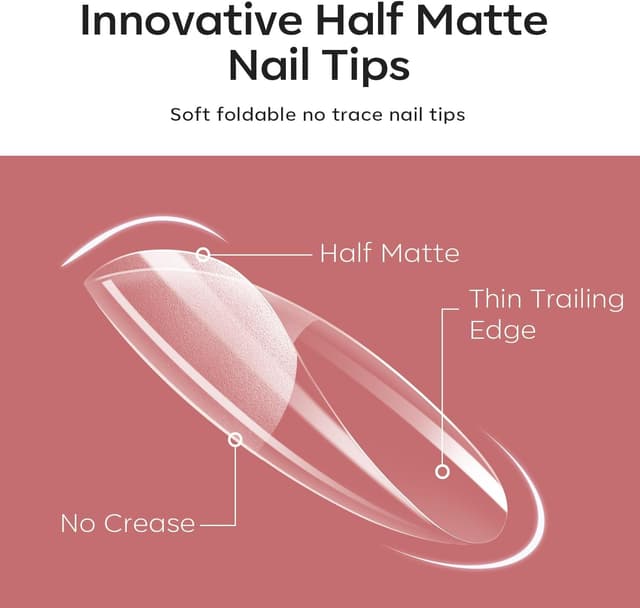 Detalle de Modelones 510 pezzi di unghie finte 15 taglie in gel (tip in gel) semi-matte