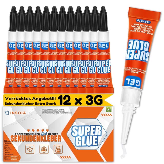 Detalle de Sekundenkleber Gel für Sofortreparaturen 36x3 g