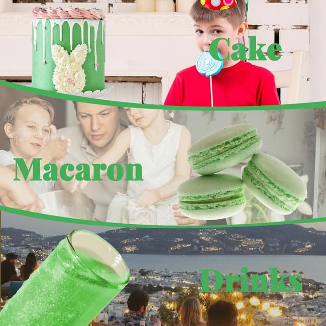 Thumbnail 6 de ANRZO Paillettes comestibles Premium vert (15 g) pour gâteaux, cupcakes et boissons