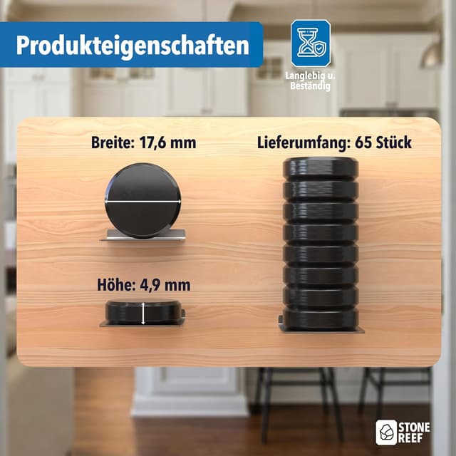 Thumbnail 6 de Magnet Set Schwarz 65 Stück Keramik-Ferrit 17,6×4,9 mm