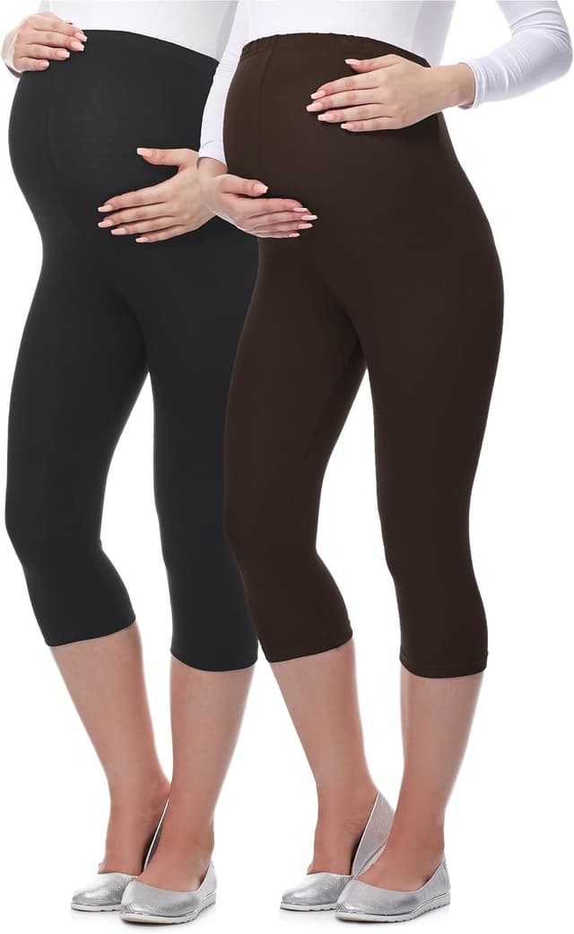 Detalle de Be Mammy Lot de 2 leggings 3/4 femme enceinte – tenue sport maternité