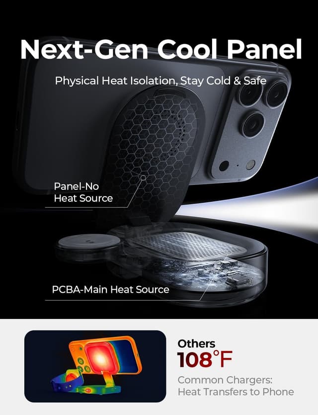 Detalle 2 de LISEN 3-in-1 Ultra-Fast 25W Foldable Qi2.2 MagSafe Wireless Charging Stand