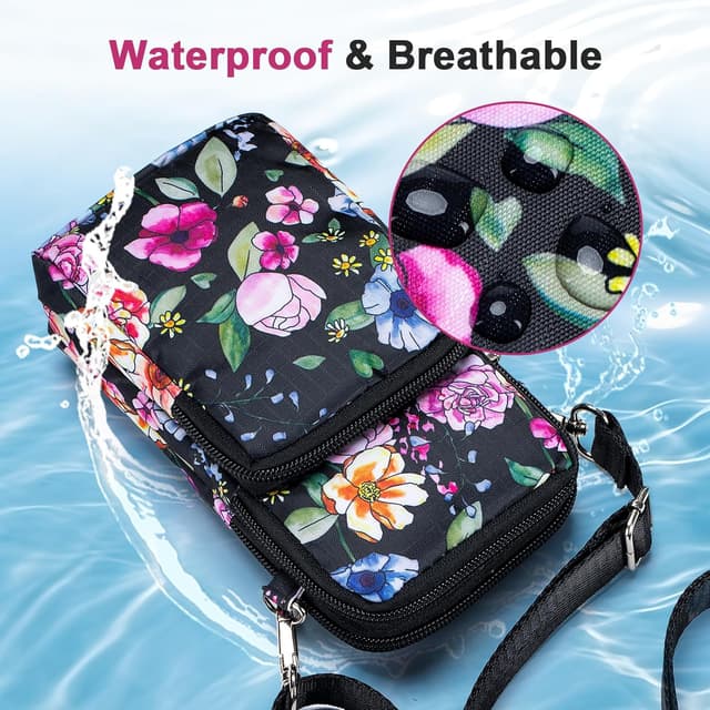 Detalle 2 de SUCIKORIO borsetta porta cellulare da donna impermeabile con tracolla regolabile