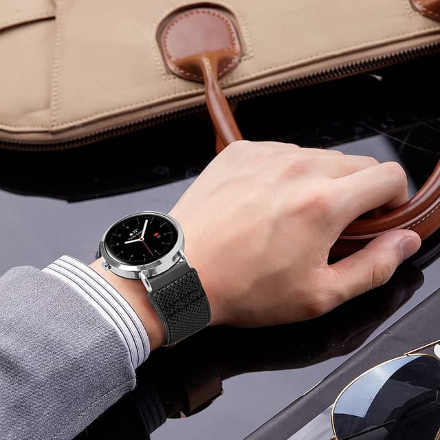 Detalle de SHIJZWD Elastische Uhrenarmbänder mit Schnellverschluss (Nylon) – 16 bis 24 mm, verstellbare Sport-Schlaufe