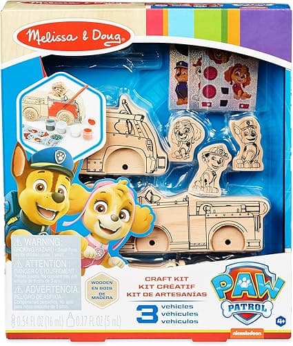 Imagen de Melissa & Doug PAW Patrol Kit de Manualidades Vehículos de Madera en OfertitasTOP