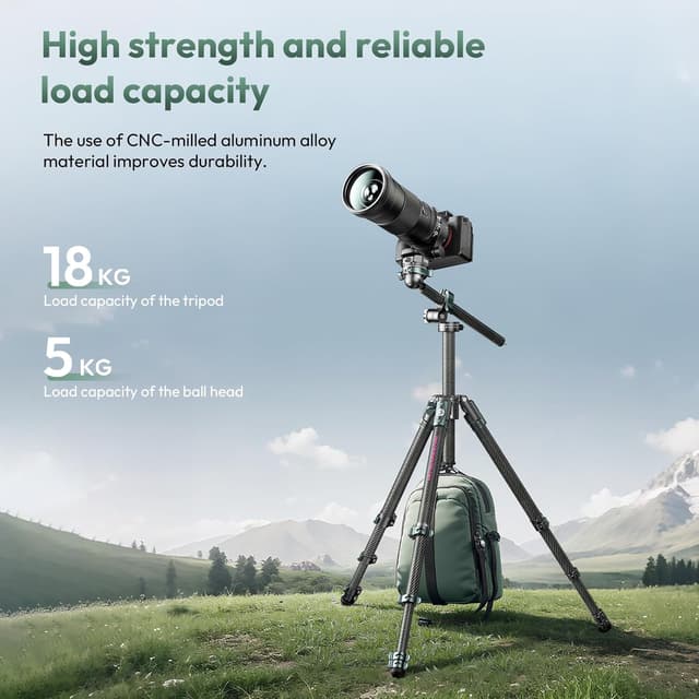 Thumbnail 4 de ULANZI JJ05 GlideGo Reisestativ 184 cm aus Carbon mit 360° Panoramakugelkopf und Schnellwechselplatte