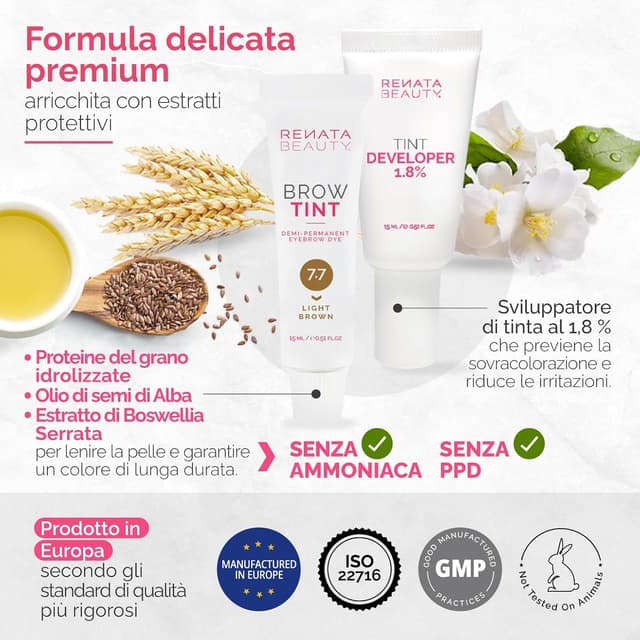 Thumbnail 2 de Renata Beauty Kit Tinta Sopracciglia Marrone Chiaro 30 utilizzi