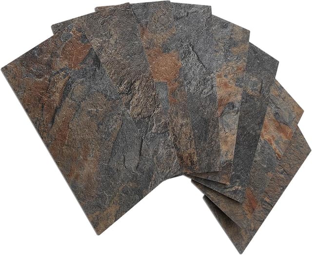 Detalle de AULIGET 200-Piece Rust Slate Peel-and-Stick Backsplash Wall Tiles (3" x 6")