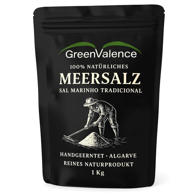 Detalle de GreenValence Sal Marinho Tradicional – 100% natürliches grobes Meersalz aus der Algarve (1.000 g)