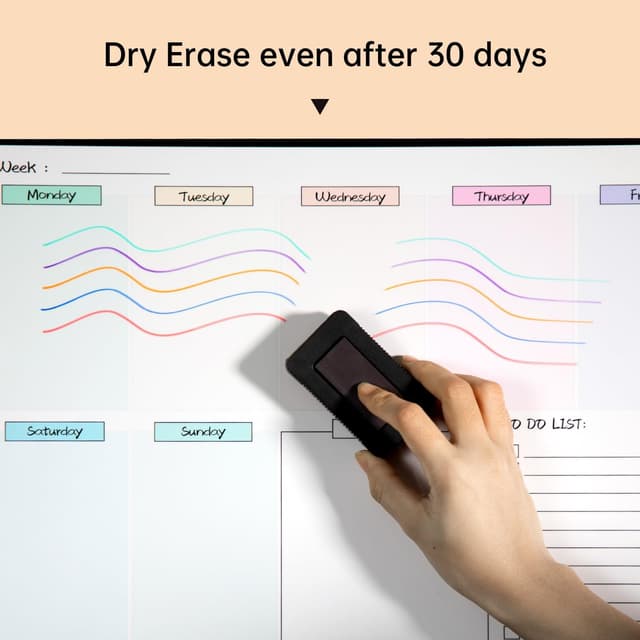 Detalle 2 de MCCORL Magnetic Weekly Planner Whiteboard for Fridge đź—“