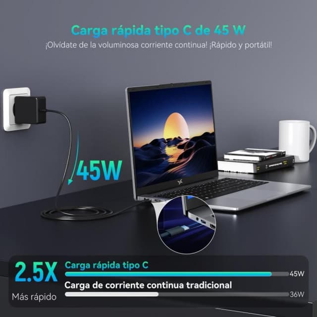 Detalle 2 de Huidun HiBook 6 15,6" Intel Twin Lake N150, 16 GB y 512 GB SSD