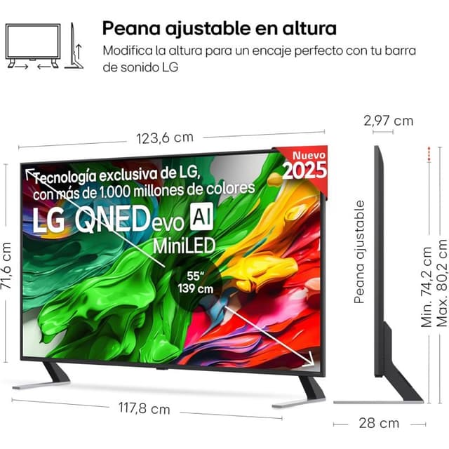 Thumbnail 3 de LG QNED evo AI 55QNED85A6C 55"