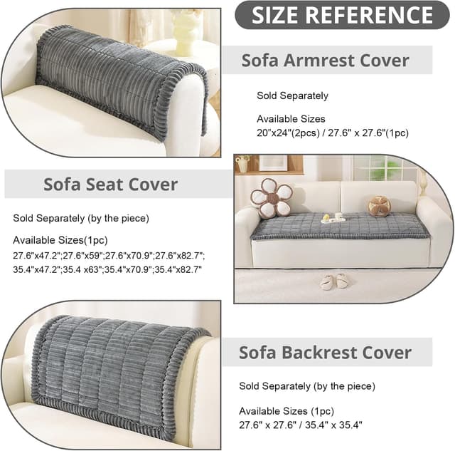 Detalle de OstepDecor Washable Couch Cover for Dogs (27.6" x 27.6") in Dark Grey