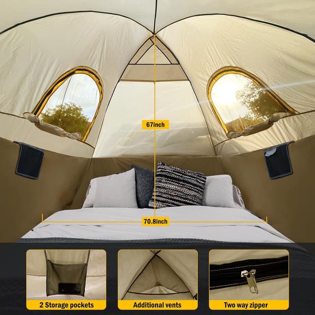 Detalle de Pickup Truck Tent with Awning Shade (Waterproof PU5000mm) for 6.4-6.7 FT Truck Beds