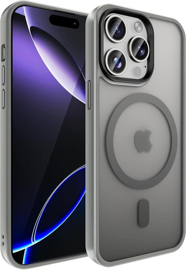 Detalle de Tigratigro Cover magnetica per iPhone 15 Pro compatibile MagSafe, trasparente sottile antiurto Argento