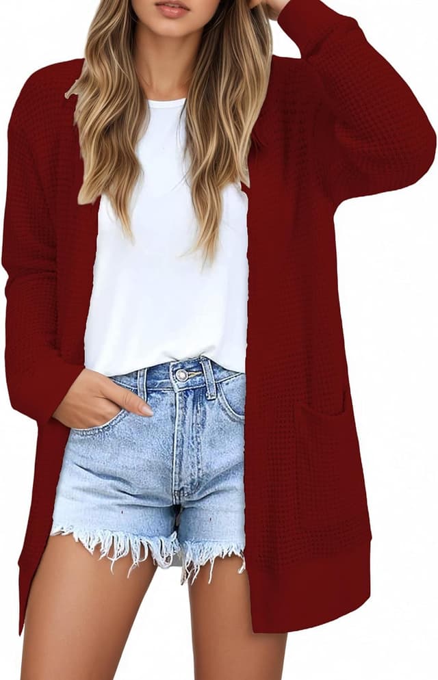 Thumbnail 6 de GLEENOD Strickjacke Damen Langarm mit Taschen