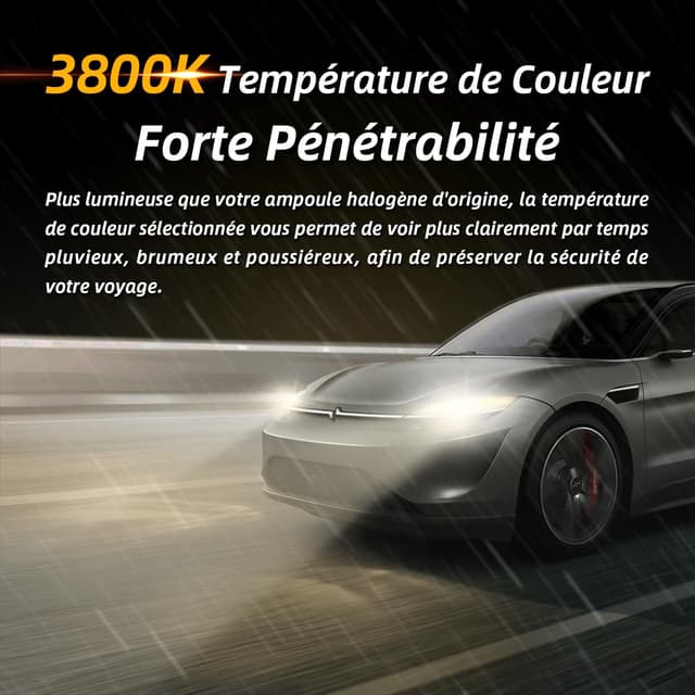 Detalle de Sinoparcel HIR2/9012 — Ampoule halogène de phare jaune (lot de 2) 3800K 55W DC 12V