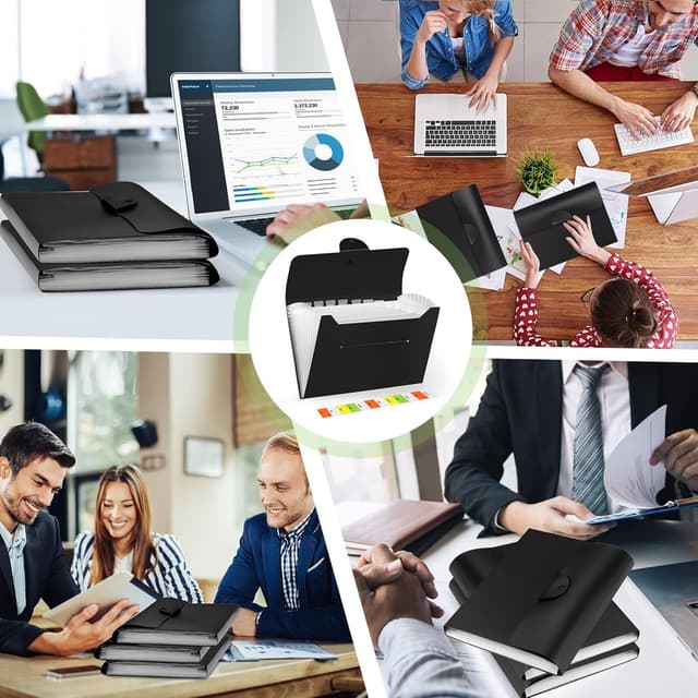 Detalle de Brencco 13-Pocket Expanding File Organiser (A4) with Index Labels