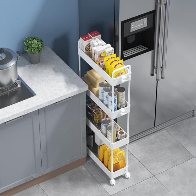 Detalle de SOLEJAZZ 4-Tier Slim Storage Trolley 92 cm