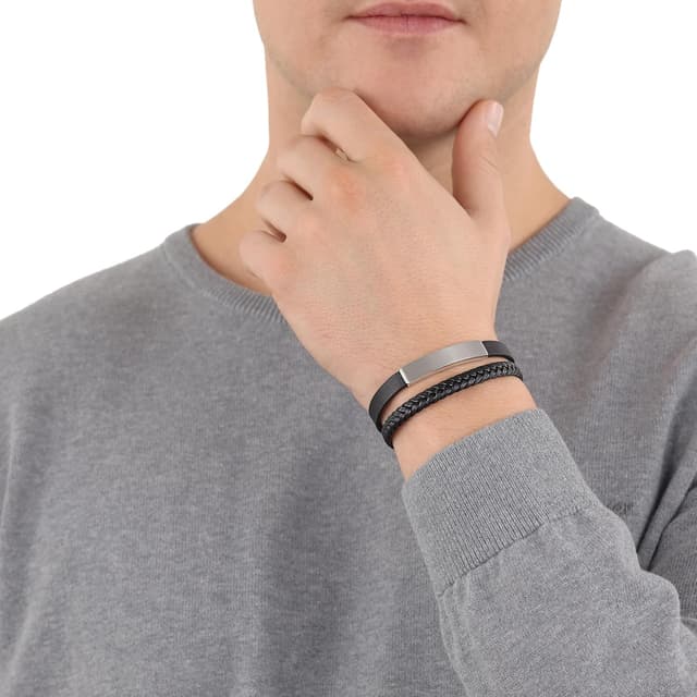 Detalle 2 de s.Oliver Armband aus Leder 18,5 cm