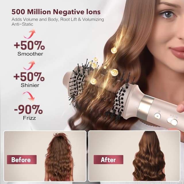 Detalle 2 de Mythsight StyleVibe 8-in-1 Air Styler, Hair Dryer & Blow Dryer Brush (Auto Wrap Curls) with Travel Case