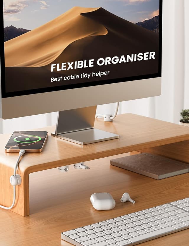 Detalle de Lamicall 360° cable holder clips 8mm, 6 pack