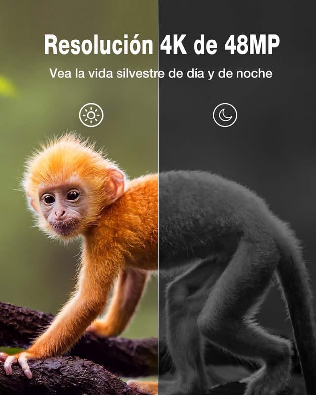 Detalle de WOLFANG WT01 Cámara fototrampeo 48MP 4K nocturna