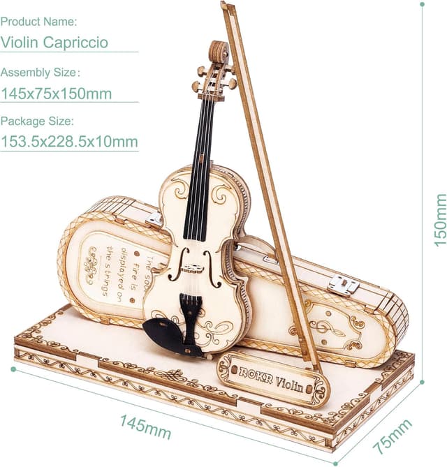 Thumbnail 6 de ROKR Puzzle 3D Legno Violino 62 pezzi