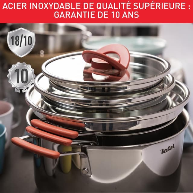 Thumbnail 1 de Batterie de cuisine Tefal 13 pièces, acier inoxydable ⚙