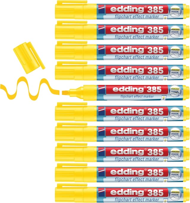 Detalle de edding 385 Effektmarker Gelb 10er Pack