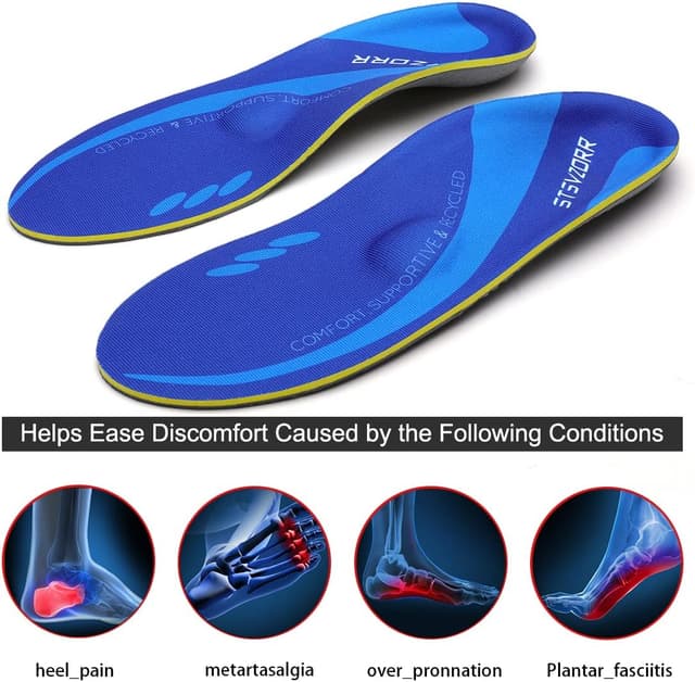 Detalle de Niedrige Fußgewölbe Komfort-Einlegesohle (EU 40–41, 26 cm) – elastischer Sport-Schaumstoff mit Dämpfung & Anti-Ermüdung