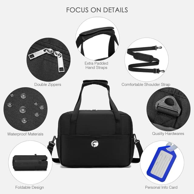 Detalle de SPAHER sac cabine avion 40x30x20 pliable imperméable 25 L, compartiments pour linge sec et humide