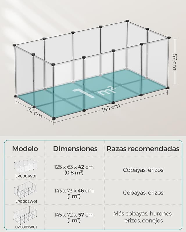 Thumbnail 6 de SONGMICS LPC007W01 Valla para Mascotas 145x72