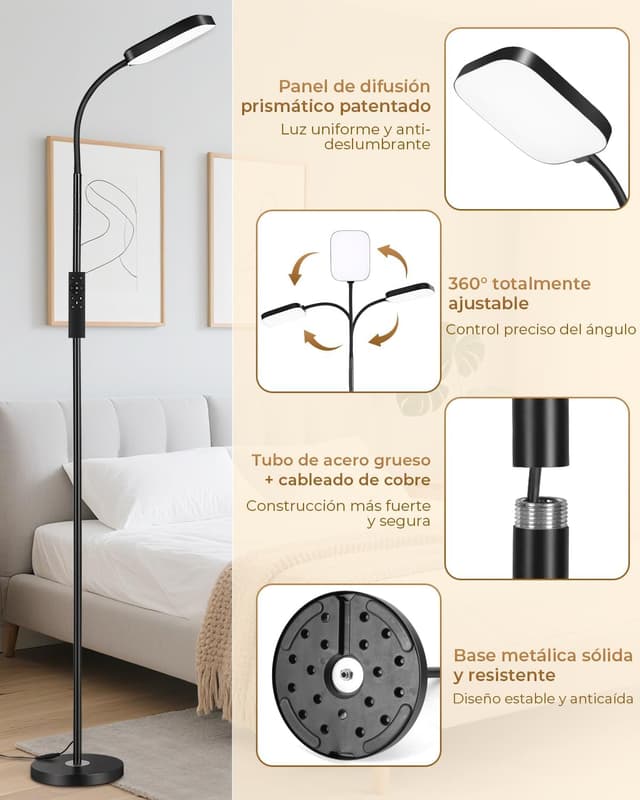 Thumbnail 5 de Lámpara de pie LED regulable 18W 1850 lm