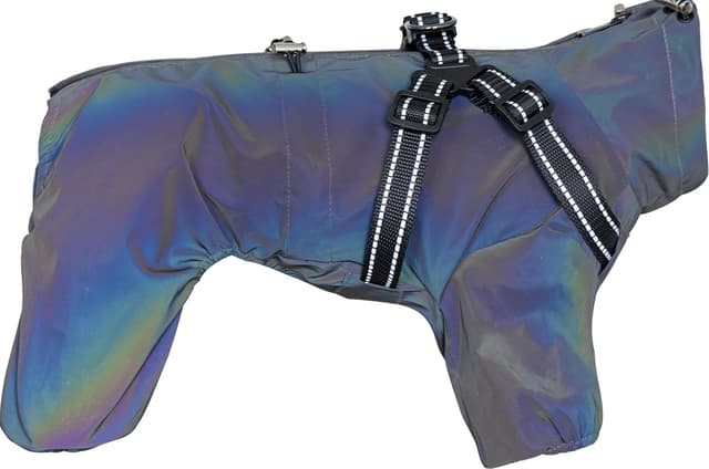 Detalle de BT Bear Dog Harness Raincoat (Laser Grey L) waterproof dog jacket with reflective strips