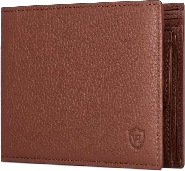 Detalle de VON HEESEN Leder-Geldbörse mit RFID-Schutz aus Echtleder (Cognac-Braun)