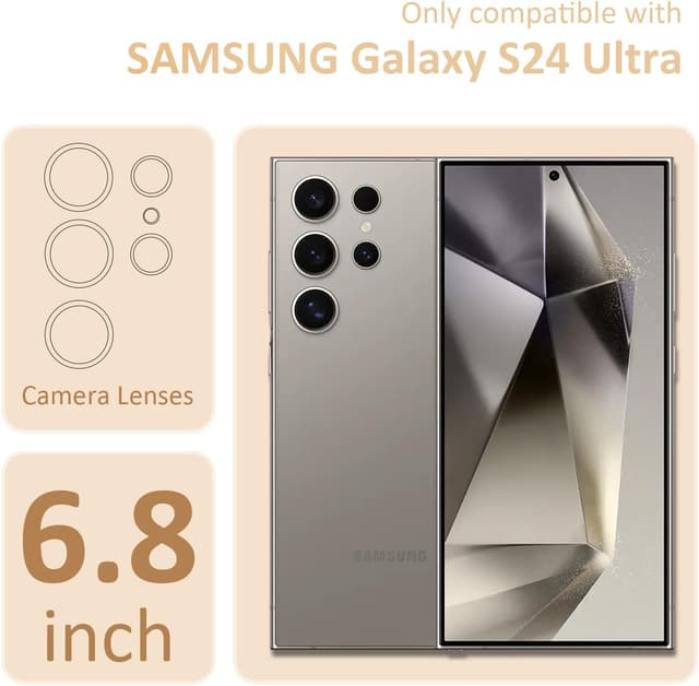 Detalle 2 de CAROKI Clear Case for Samsung Galaxy S24 Ultra (6.8") – Black Star clear TPU bumper phone case